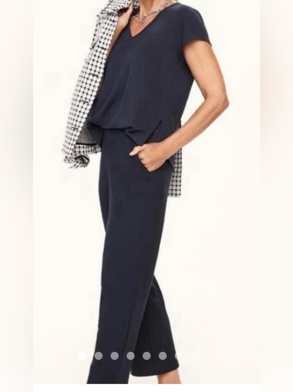CAbi Navy Knit Jumpsuit XXS